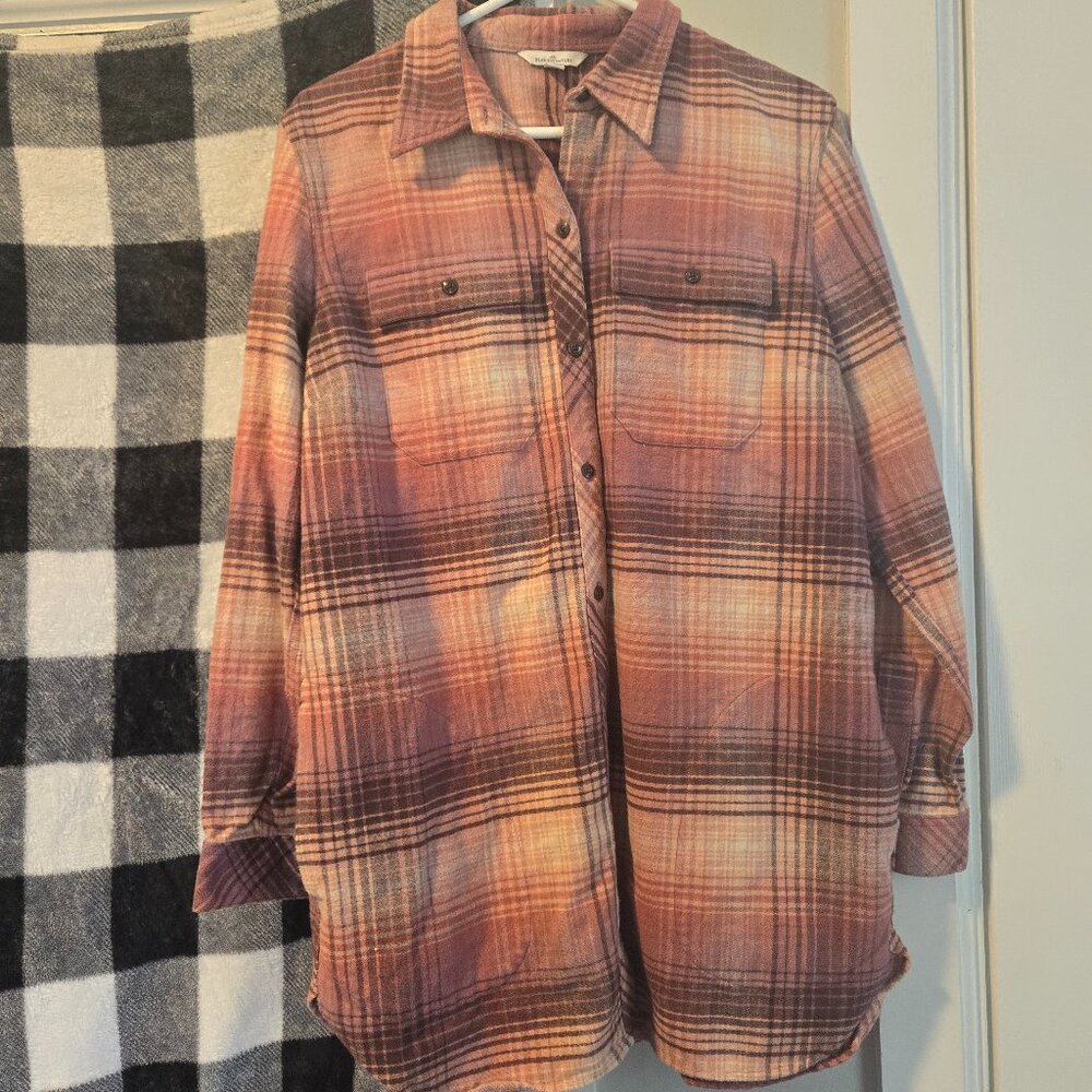 LL Bean pink flannel